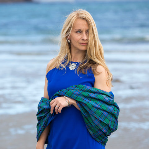 Arctic Stream Necklace in Arctic Blue Enamel by Sheila Fleet Jewellery