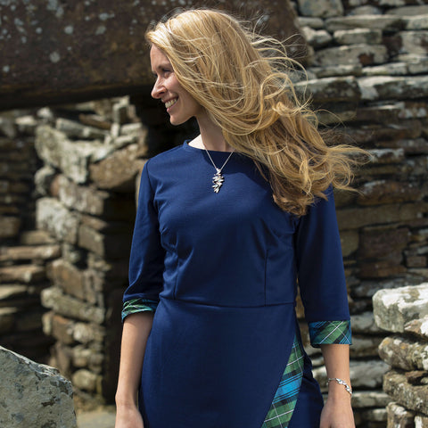 Seasons Gold Leaves Dress Pendant in Winter Enamel by Sheila Fleet Jewellery