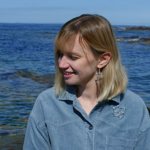 Sculpted By Time Dress Brooch with Moonstone by Sheila Fleet Jewellery