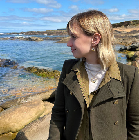 Runic Pendant Necklace in 9ct Yellow Gold by Sheila Fleet Jewellery