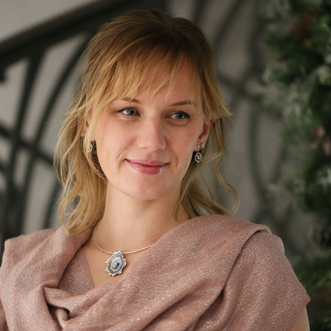 Oyster Enamel Drop Earrings with Peach Pearls
