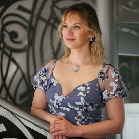 Oyster Enamel Drop Earrings with Peach Pearls