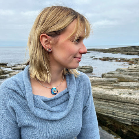 Pentland Enamel Necklace in Sterling Silver