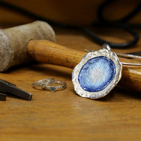 Lunar Occasion Necklace in Lunar Blue Enamel