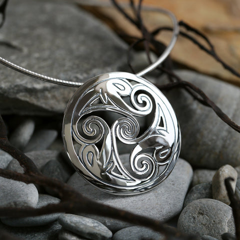 Birsay Disc Dress Necklace in Sterling Silver by Sheila Fleet Jewellery