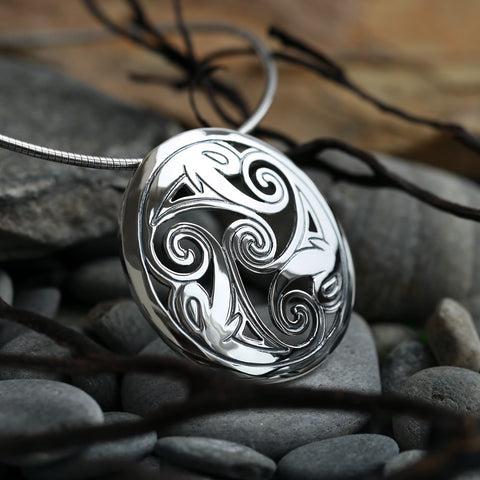 Birsay Disc Dress Necklace in Sterling Silver by Sheila Fleet Jewellery
