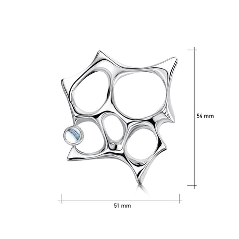 Sculpted By Time Dress Brooch with Moonstone by Sheila Fleet Jewellery