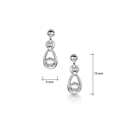 Moonstone Droplet Earrings in Sterling Silver by Sheila Fleet Jewellery