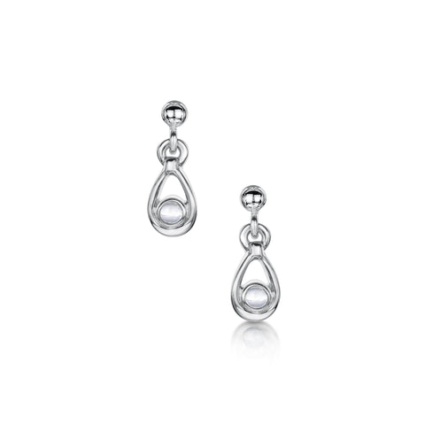 Moonstone Droplet Earrings in Sterling Silver by Sheila Fleet Jewellery