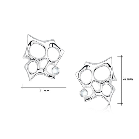 Sculpted By Time Stud Earrings with Moonstone by Sheila Fleet Jewellery