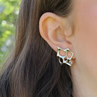 Sculpted By Time Stud Earrings with Moonstone by Sheila Fleet Jewellery