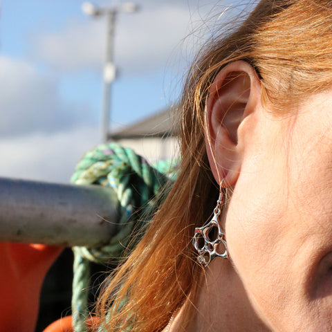 Sculpted By Time Drop Earrings with Moonstone by Sheila Fleet Jewellery