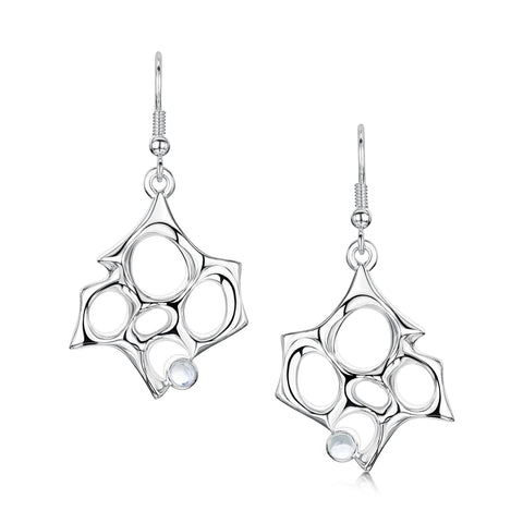 Sculpted By Time Drop Earrings with Moonstone by Sheila Fleet Jewellery