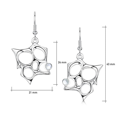 Sculpted By Time Dress Drop Earrings with Moonstone by Sheila Fleet Jewellery