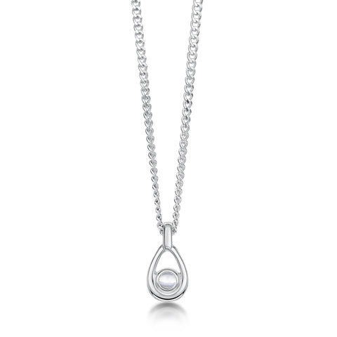 Arctic Stream Moonstone Petite Droplet Pendant by Sheila Fleet Jewellery