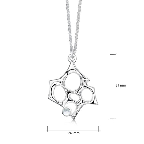 Sculpted By Time Small Pendant with Moonstone by Sheila Fleet Jewellery