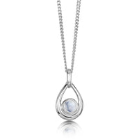 Moonstone Birthstone Droplet Pendant in Sterling Silver by Sheila Fleet Jewellery