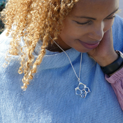 Sculpted By Time Pendant with Moonstone by Sheila Fleet Jewellery