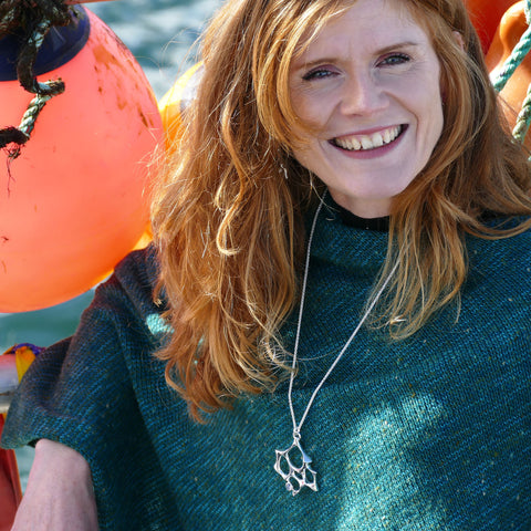 Sculpted By Time Dress Pendant with Moonstone