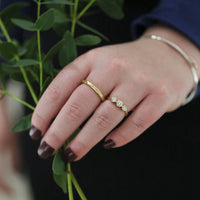 Trilogy Diamond Ring in 9ct Yellow Gold by Sheila Fleet Jewellery