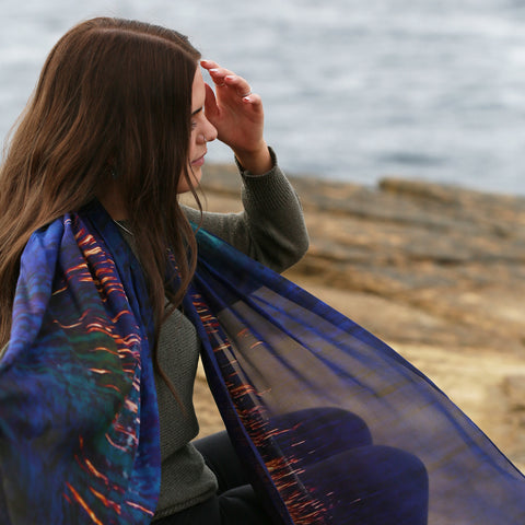 Moonlight Silk Scarf by Sheila Fleet & Kirsteen Stewart