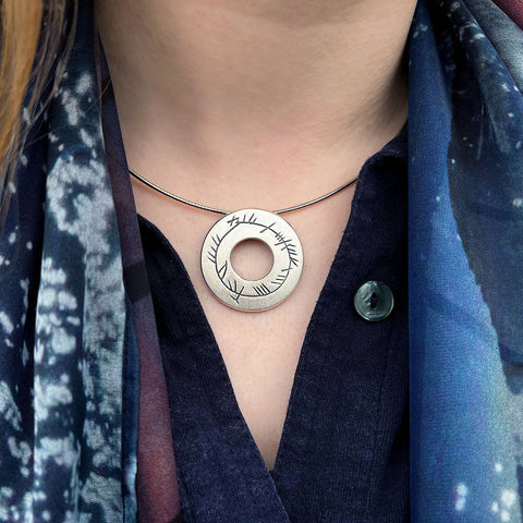 Ogham Dress Necklace in Sterling Silver
