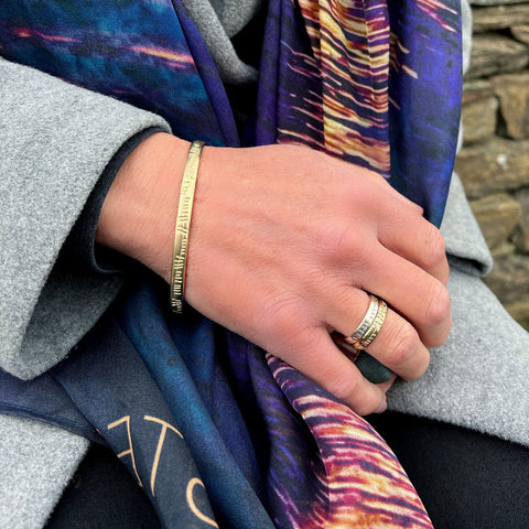 Ogham Bangle in 9ct Yellow Gold