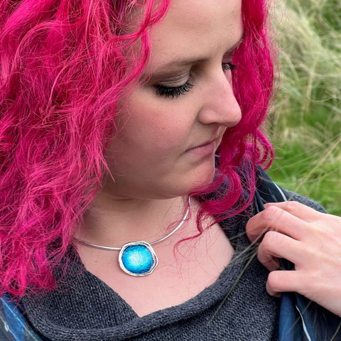 Lunar Bright Dress Necklace in Tropical Enamel