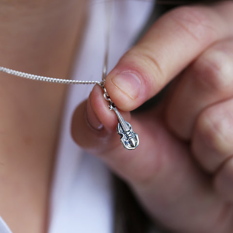 Petite Fiddle Pendant in Sterling Silver by Sheila Fleet Jewellery