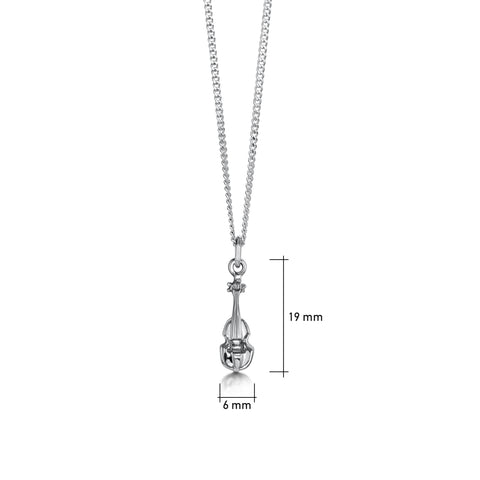 Petite Fiddle Pendant in silver by Sheila Fleet Jewellry