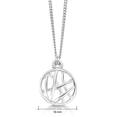 Small Creel Pendant Necklace in Sterling Silver by Sheila Fleet Jewellery