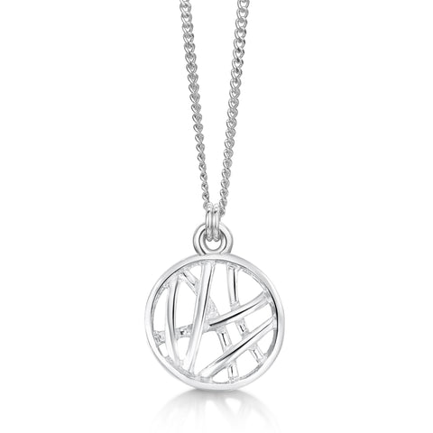 Small Creel Pendant Necklace in Sterling Silver by Sheila Fleet Jewellery