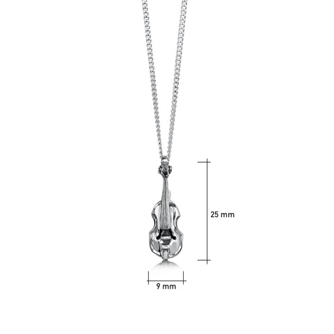Small Fiddle Pendant in Sterling Silver by Sheila Fleet Jewellery
