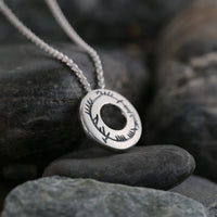 Ogham Small Pendant Necklace in Sterling Silver by Sheila Fleet Jewellery
