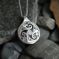 Birsay Disc Pendant Necklace in Sterling Silver by Sheila Fleet Jewellery