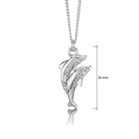 Dolphin Duo Pendant in Sterling Silver by Sheila Fleet Jewellery