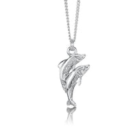 Dolphin Duo Pendant in Sterling Silver by Sheila Fleet Jewellery