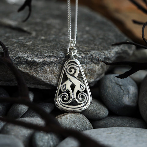 Birsay Disc Teardrop Pendant Necklace in Sterling Silver by Sheila Fleet Jewellery