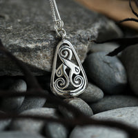 Birsay Disc Teardrop Pendant Necklace in Sterling Silver by Sheila Fleet Jewellery