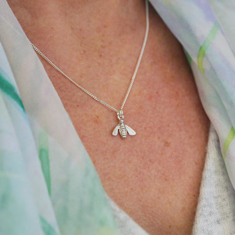 Honeybee Small Pendant in Sterling Silver