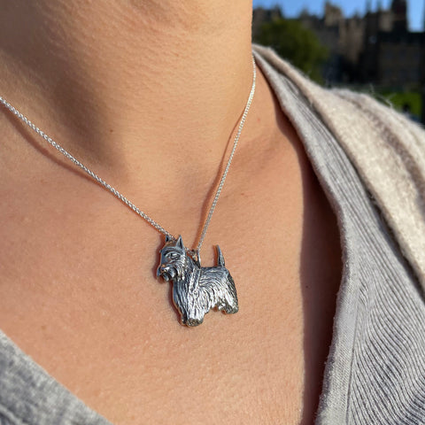 Scottie Dog Pendant in Sterling Silver by Sheila Fleet Jewellery