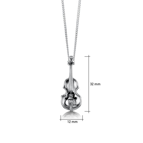 Fiddle Pendant in Sterling Silver by Sheila Fleet Jewellery