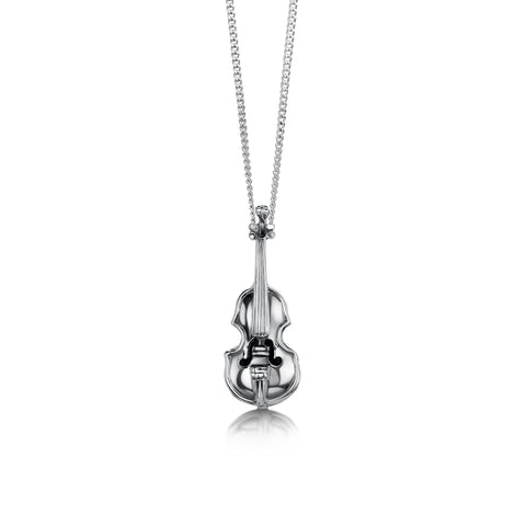 Fiddle Pendant in Sterling Silver by Sheila Fleet Jewellery
