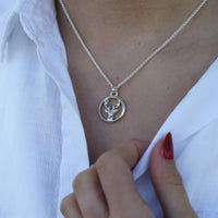 Stag's Head Open Pendant in Sterling Silver by Sheila Fleet Jewellery