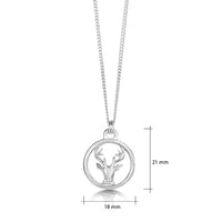 Stag's Head Open Pendant in Sterling Silver by Sheila Fleet Jewellery