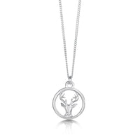 Stag's Head Open Pendant in Sterling Silver by Sheila Fleet Jewellery