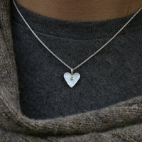Secret Hearts Peridot Birthstone Pendant in Crystal Enamel by Sheila Fleet Jewellery