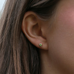 Small Peridot Solitaire Stud Earrings in Sterling Silverby Sheila Fleet Jewellery