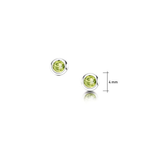 Small Peridot Solitaire Stud Earrings in Sterling Silverby Sheila Fleet Jewellery