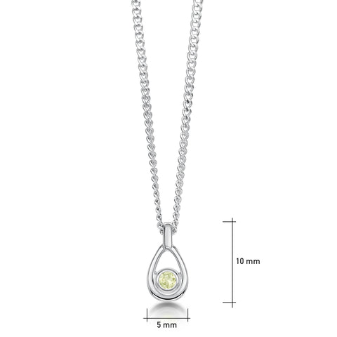 Arctic Stream Peridot Petite Droplet Pendant by Sheila Fleet Jewellery